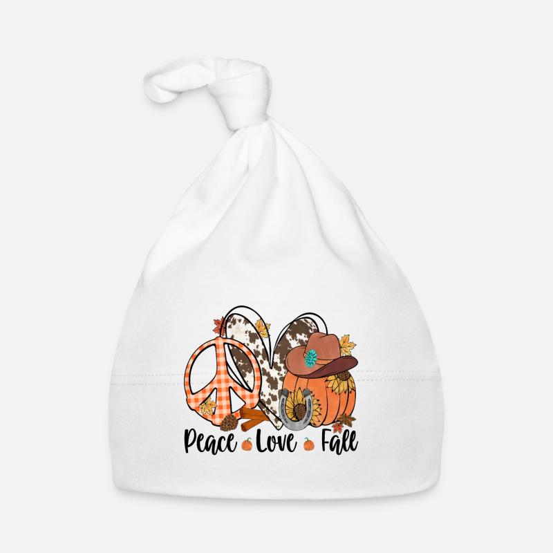 Peace Love Fall Organic Baby Cap
