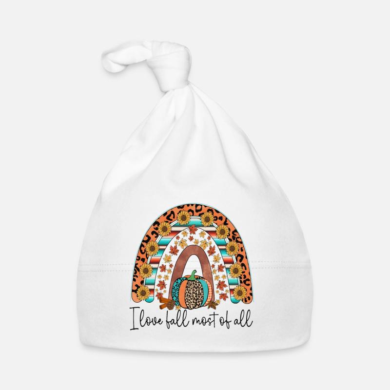 J’aime l’automne par-dessus tout - Bonnet bio Bébé - blanc