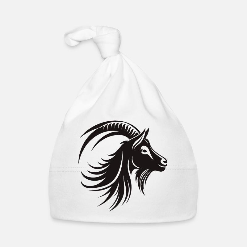 Design élégant de bouc pour les amoureux des animaux - Bonnet bio Bébé - blanc