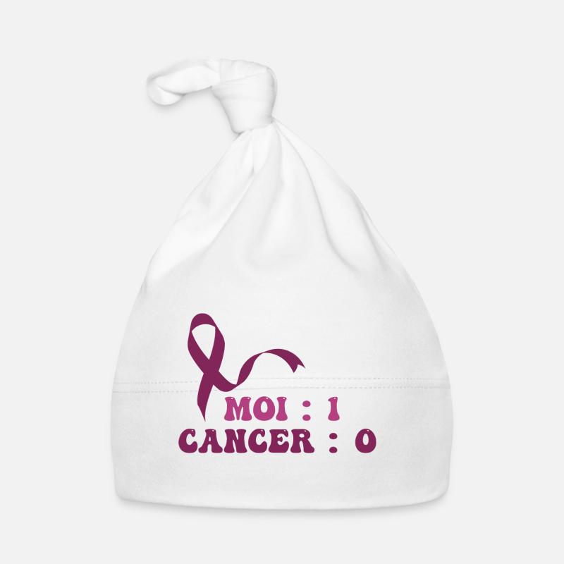 Cancer 0 Moi 1 - Bonnet bio Bébé - blanc