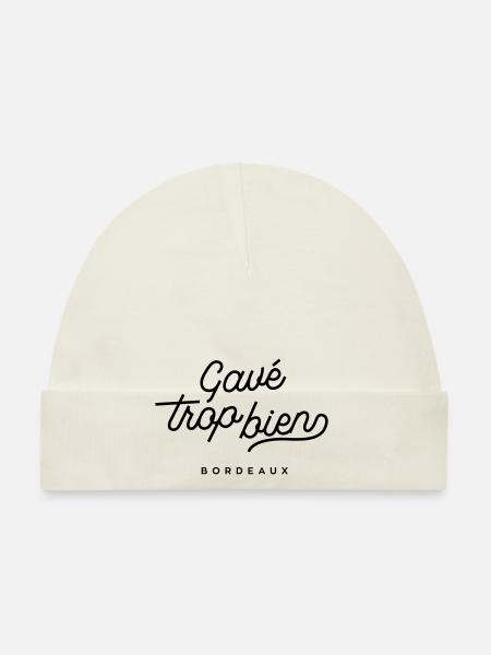 Gavé trop bien - Bordeaux - Bonnet bio Bébé - blanc - Devant