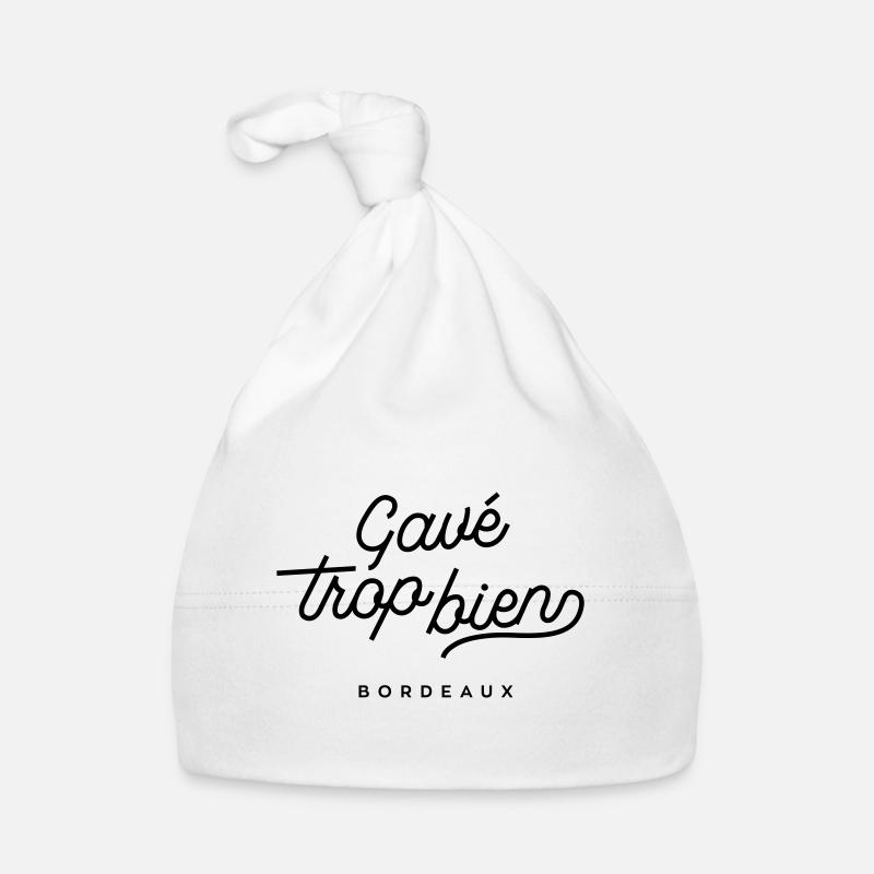 Gavé trop bien - Bordeaux - Bonnet bio Bébé - blanc