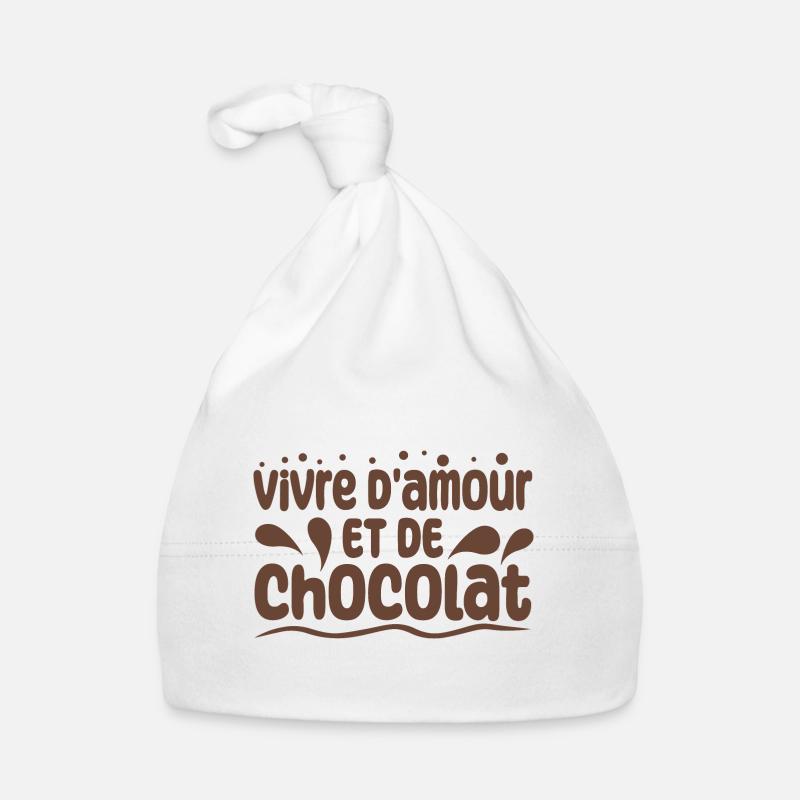 Vivre d'amour et de chocolat Bonnet bio Bébé