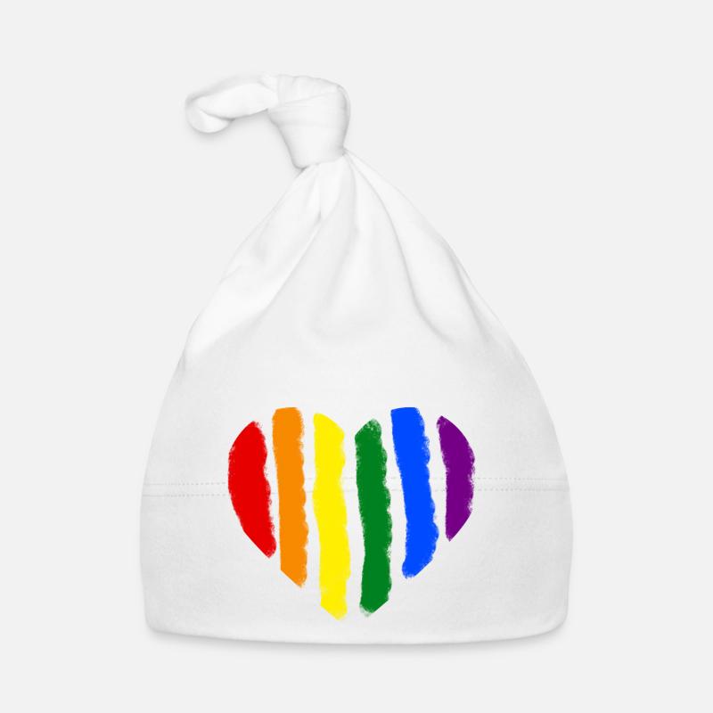 Rainbow Heart Organic Baby Cap