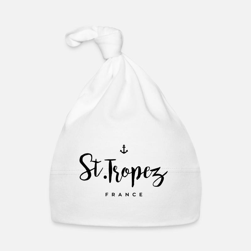 Saint-Tropez - France - Bonnet bio Bébé - blanc