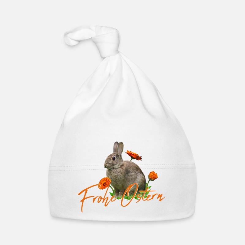 Frohe Ostern Osterhase Baby Bio-Mütze