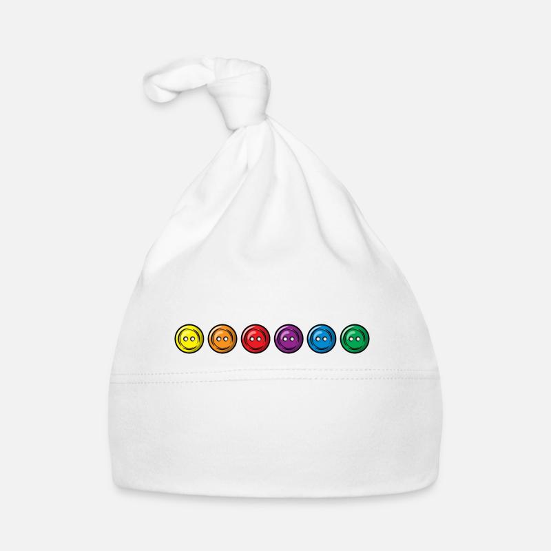 Bunte Knöpfe - nebeneinander Baby Bio-Mütze