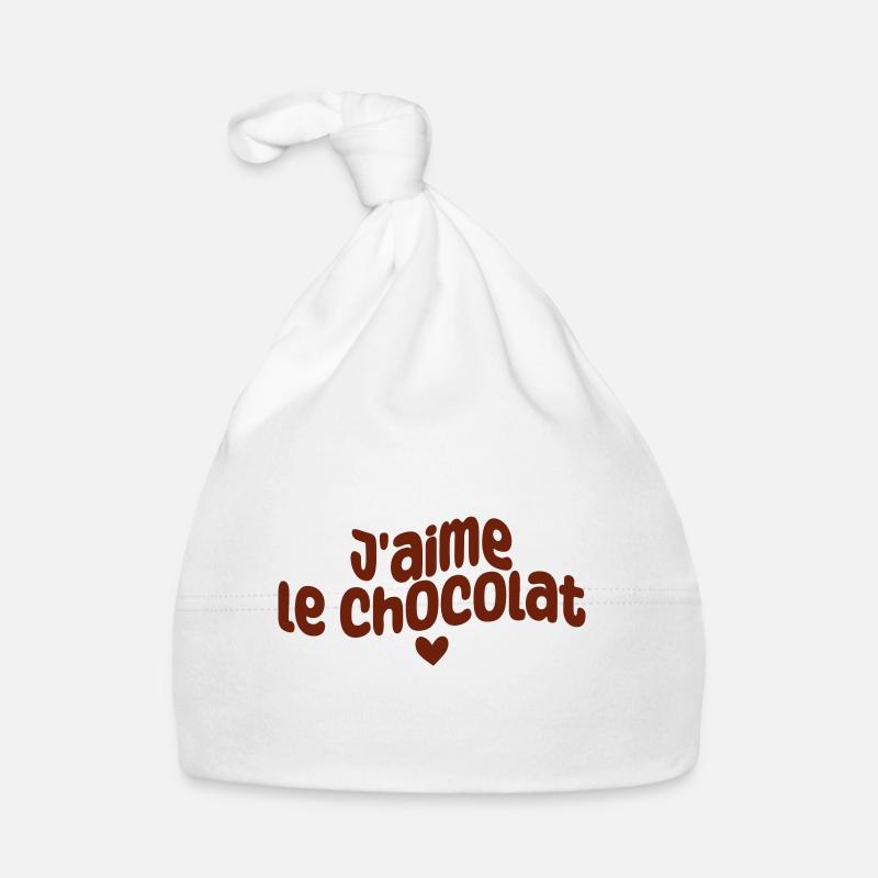 j'aime le chocolat - Bonnet bio Bébé - blanc
