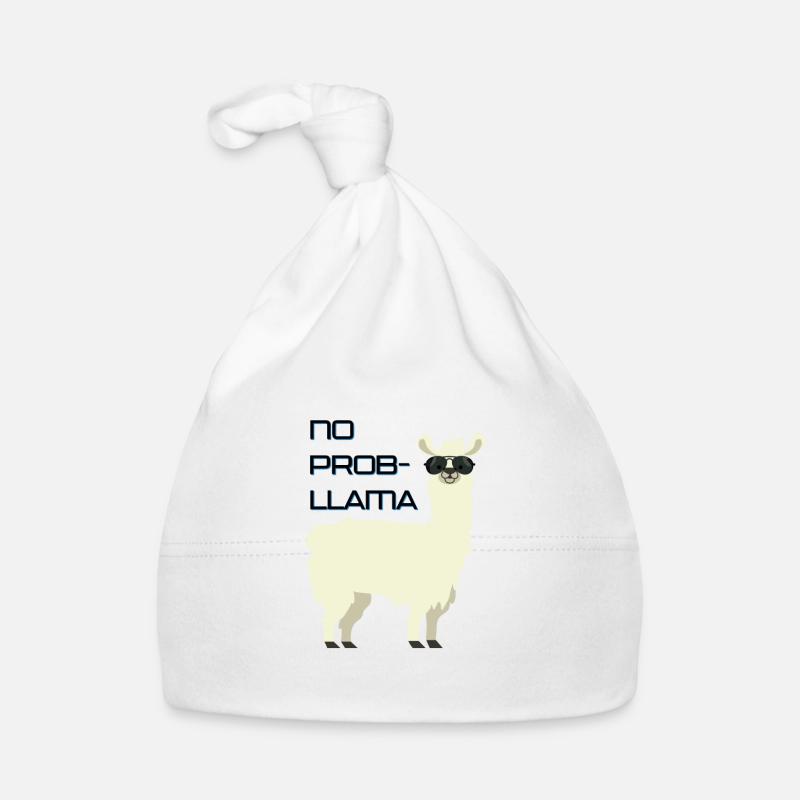 Pas de Problama Lama Drôle Dire Alpaga Cadeau - Bonnet bio Bébé - blanc