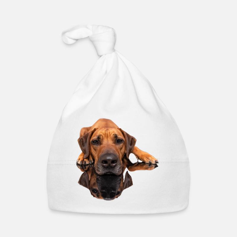 Rhodesian Ridgeback Photo - Image miroir - Bonnet bio Bébé - blanc