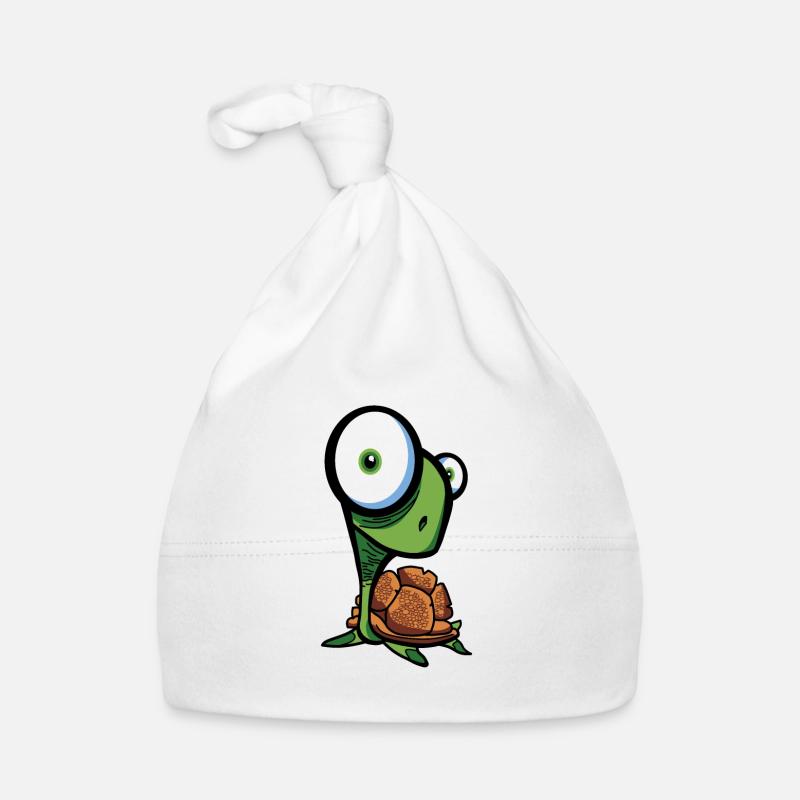 tortue - Bonnet bio Bébé - blanc