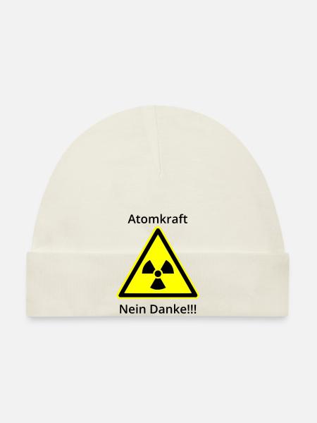 Atomkraft - Nein Danke - Baby Bio-Mütze - Weiß - Vorne