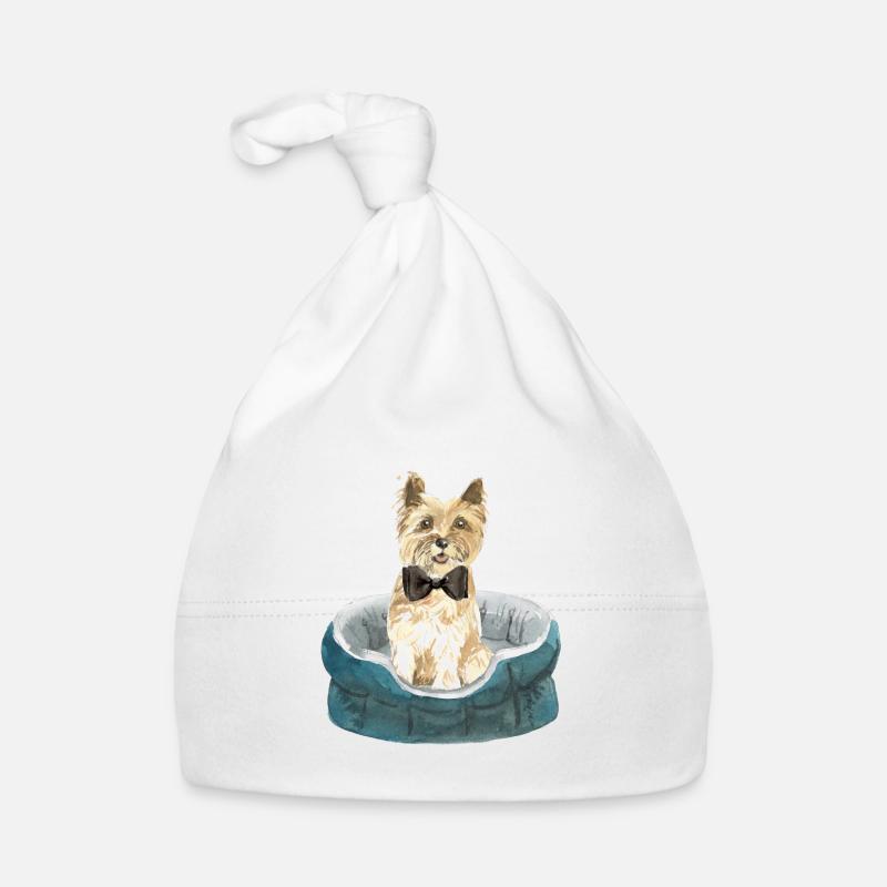 cairn terrier au lit noeud papillon noir Bonnet bio Bébé