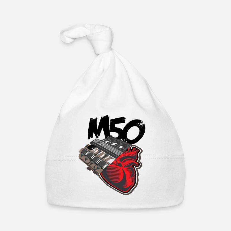 M50 Herz M50 Engine Motor Tuning E36 E30 Hobby - Baby Bio-Mütze - Weiß