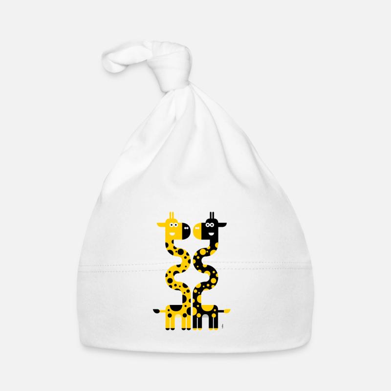 Girafes enroulées Bonnet bio Bébé