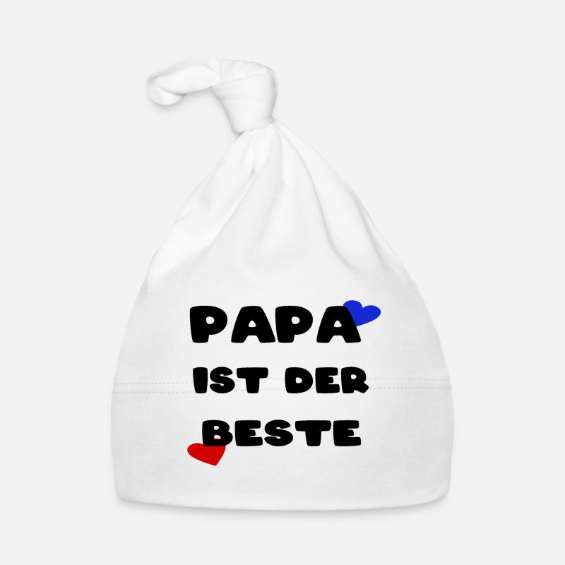 Papa ist der Beste Geschenk Papa Vatertag Liebe - Baby Bio-Mütze - Weiß