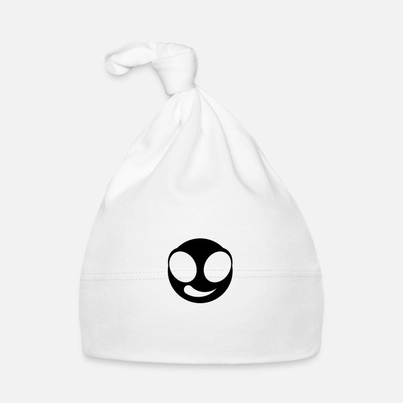 Visage rond - Happy (noir) Bonnet bio Bébé