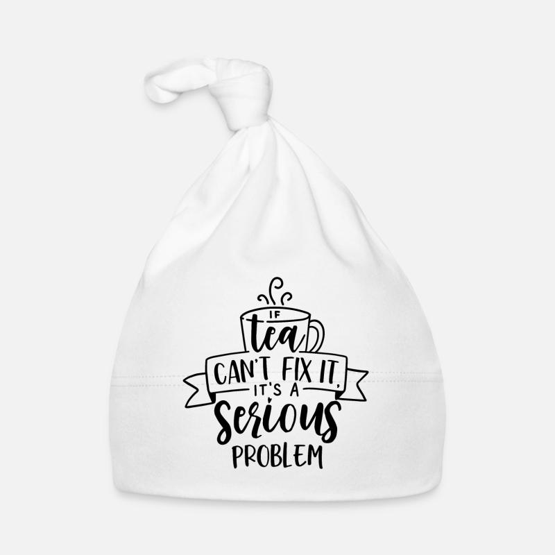 Problème de thé et de café - Bonnet bio Bébé - blanc