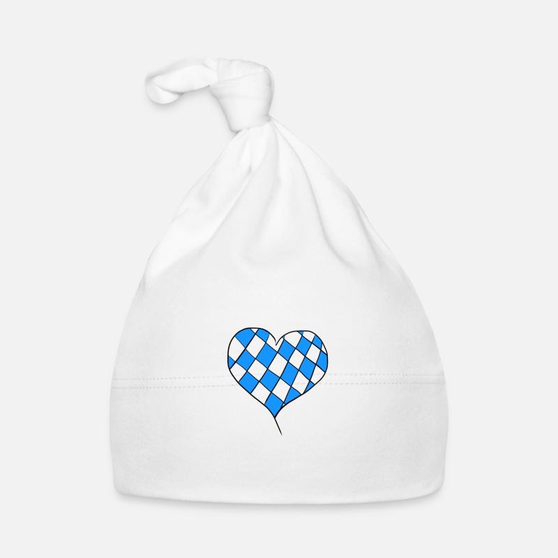 Coeur bavarois - idée cadeau - Bonnet bio Bébé - blanc