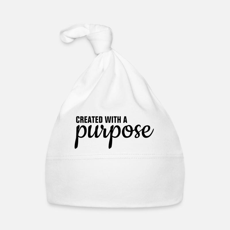 Created With A Purpose - Christian - Organic Baby Cap - white
