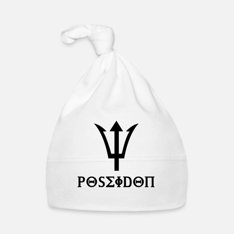 Poseidon design with trident gift idea black Organic Baby Cap