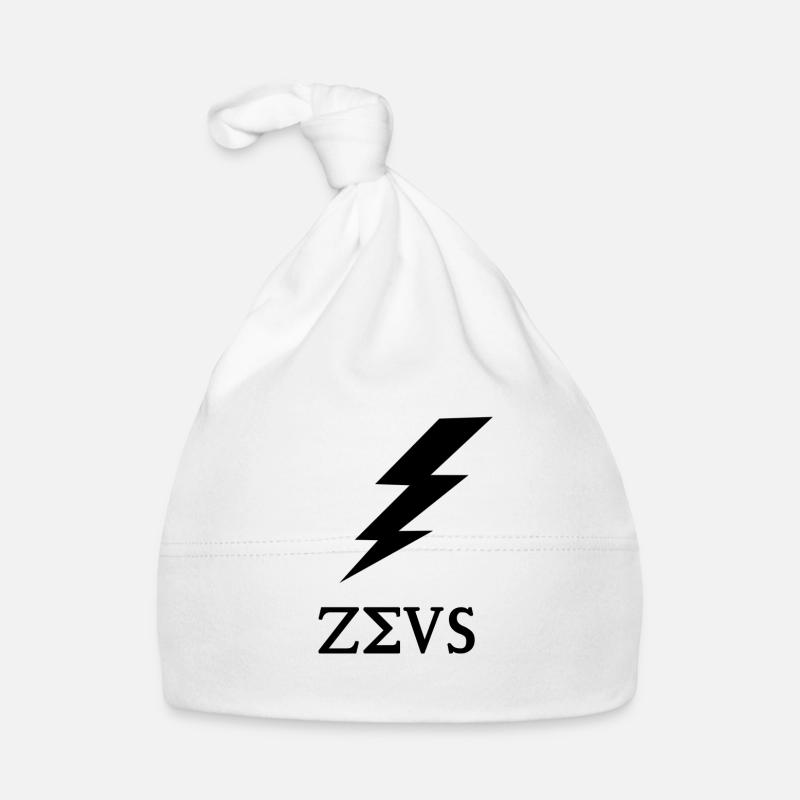 Zeus design with flash gift idea black Organic Baby Cap