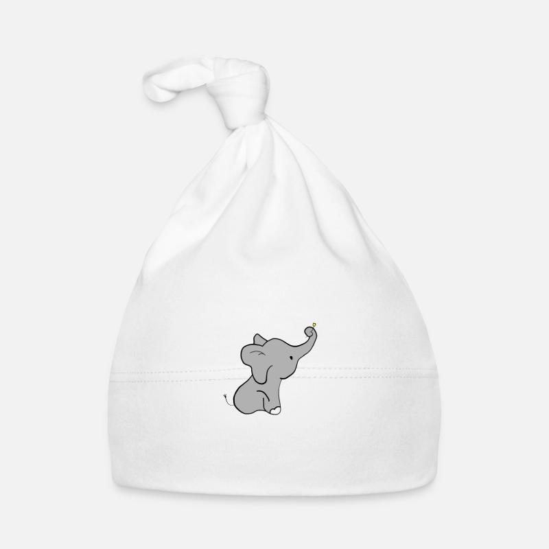 Kleiner Elefant mit Blume Baby Bio-Mütze