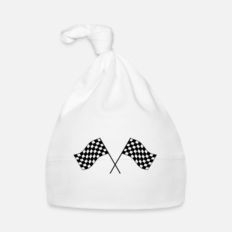 Drapeau à damier classique Bonnet bio Bébé