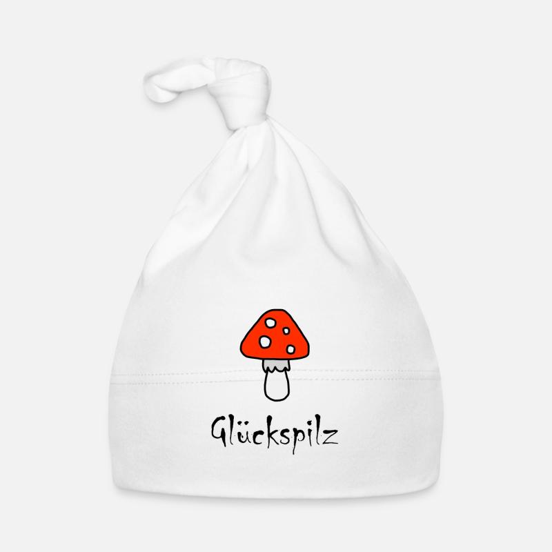 Glückspilz - Baby Bio-Mütze - Weiß
