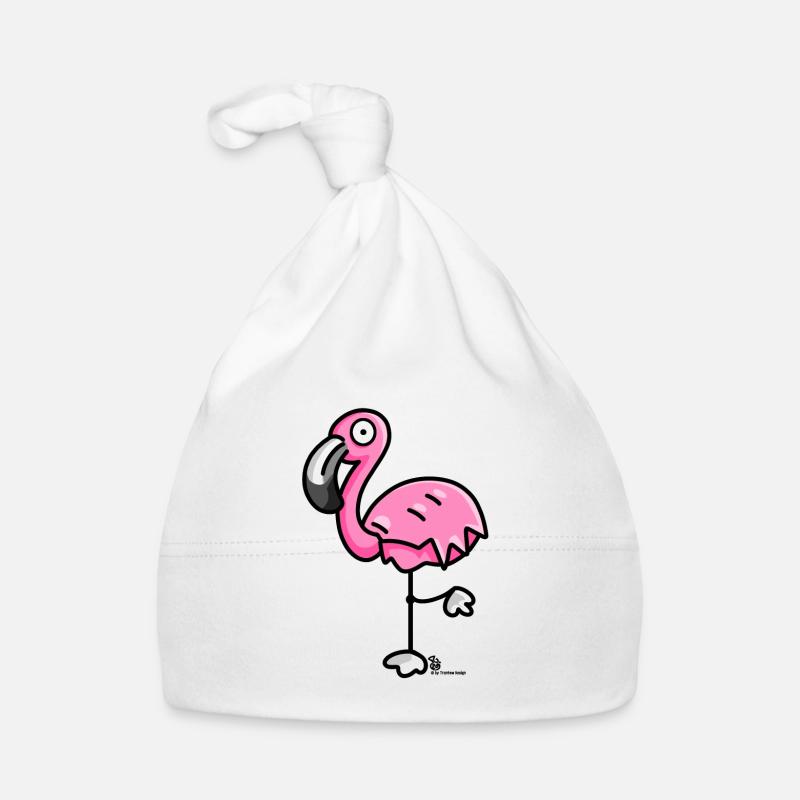 Flamingo - Baby Bio-Mütze - Weiß