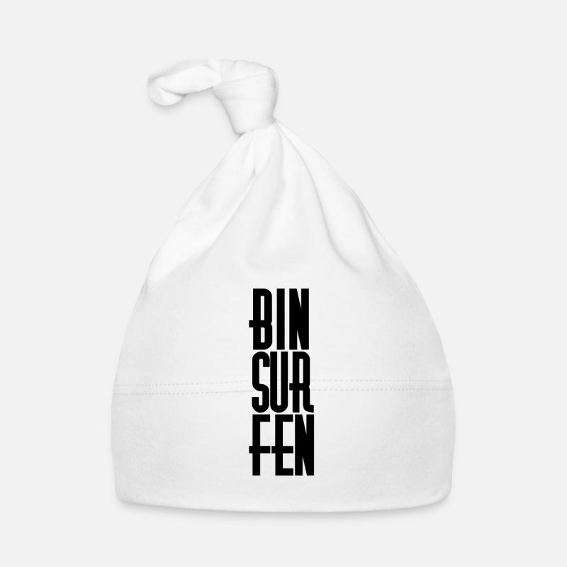 bin surfen - Baby Bio-Mütze - Weiß