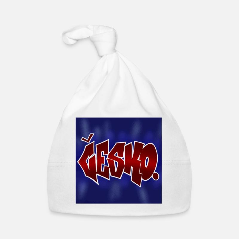 Conception de graffitis Česko - Bonnet bio Bébé - blanc