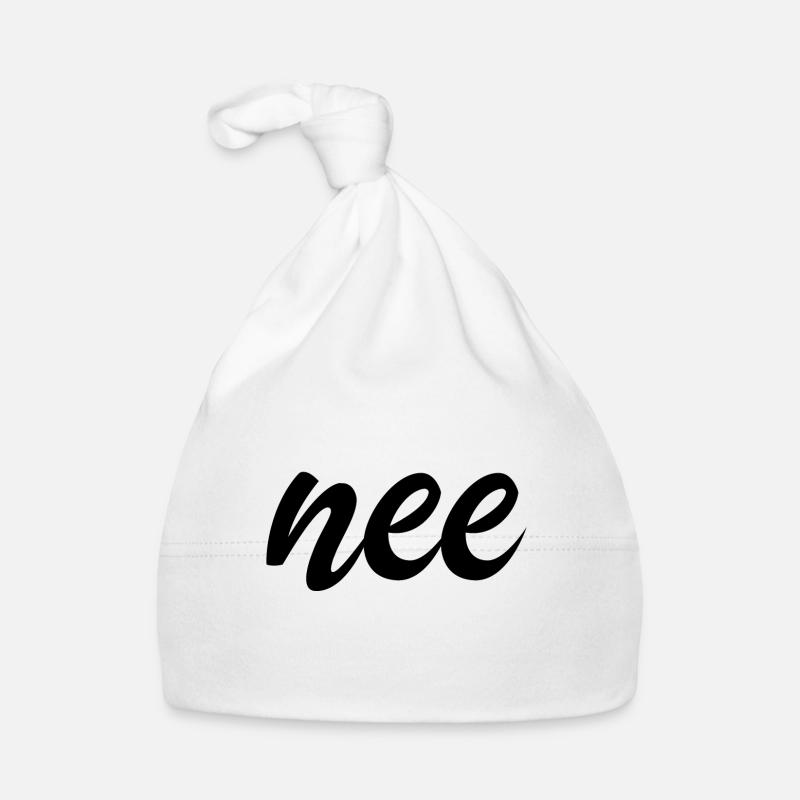 nee nein niederländisch Geschenkidee - Baby Bio-Mütze - Weiß