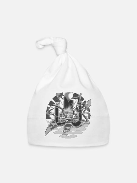 Un emblème stylé - Bonnet bio Bébé - blanc - Devant