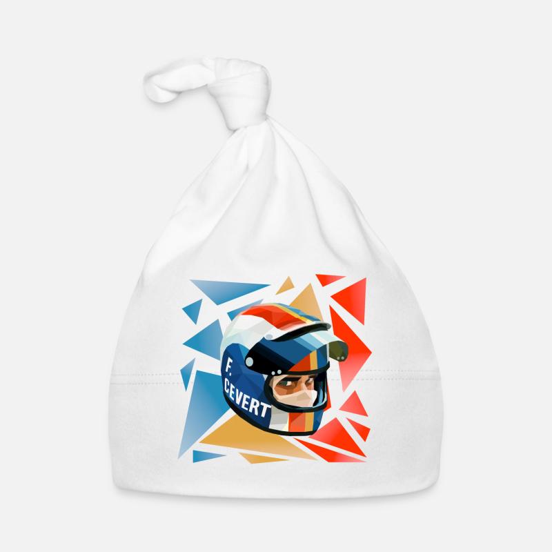 Francois Cevert Helmet - Organic Baby Cap - white