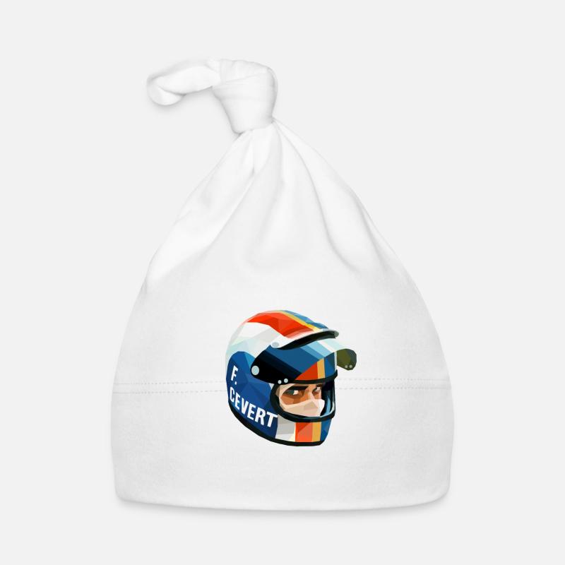 Francois Cevert Helmet - Organic Baby Cap - white