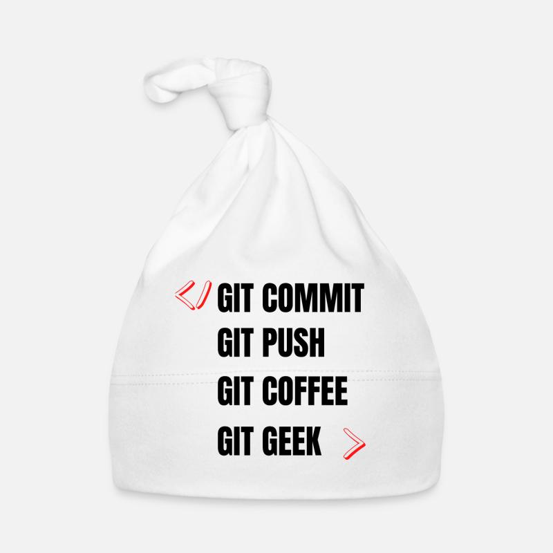 git commit git push git coffee git geek developpeu Organic Baby Cap