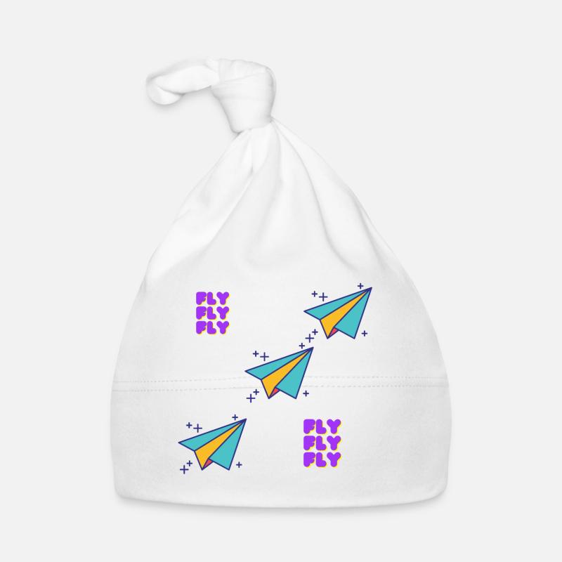 FLIEGE, FLIEGE, FLIEGE - Baby Bio-Mütze - Weiß