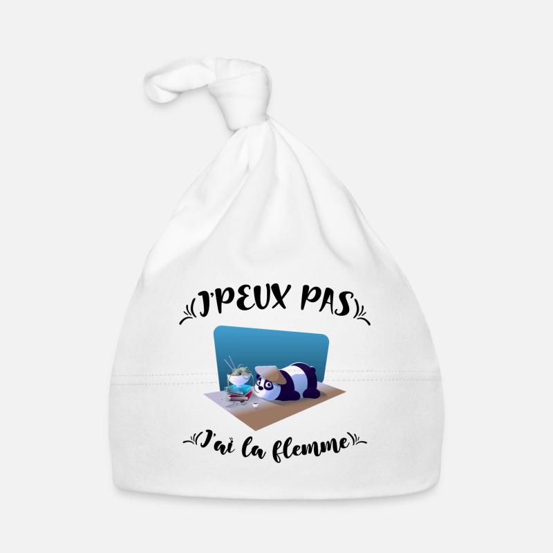 I can't, I'm lazy, Beautiful panda with a blue background Organic Baby Cap