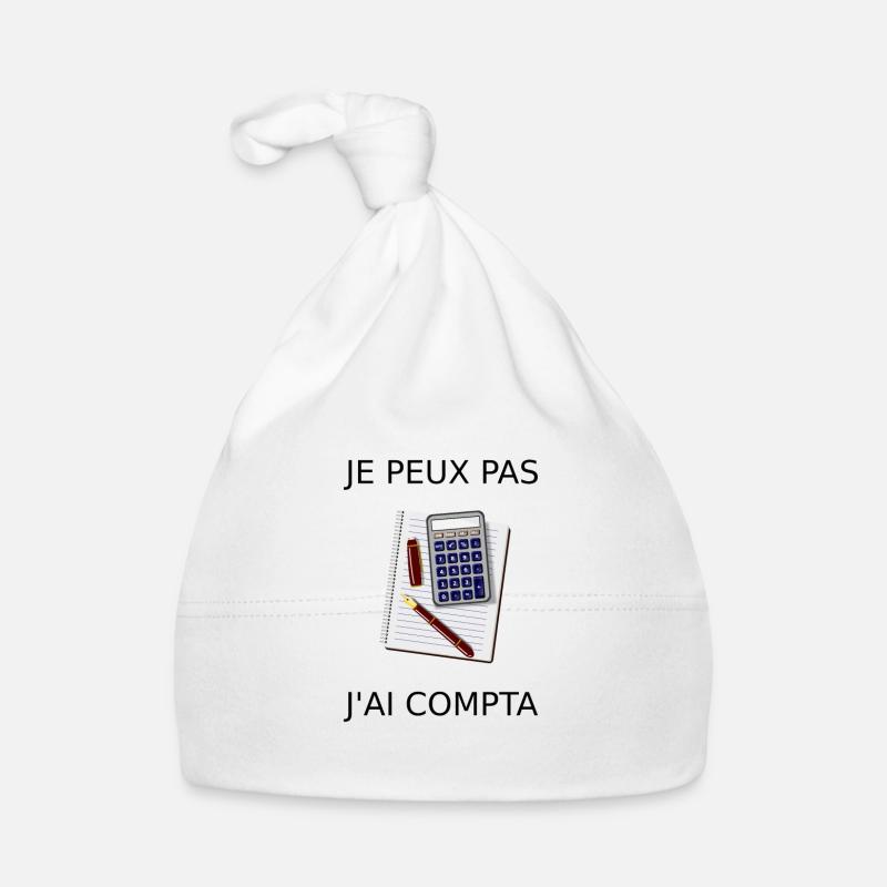 Je peux pas J'ai compta - Bonnet bio Bébé - blanc