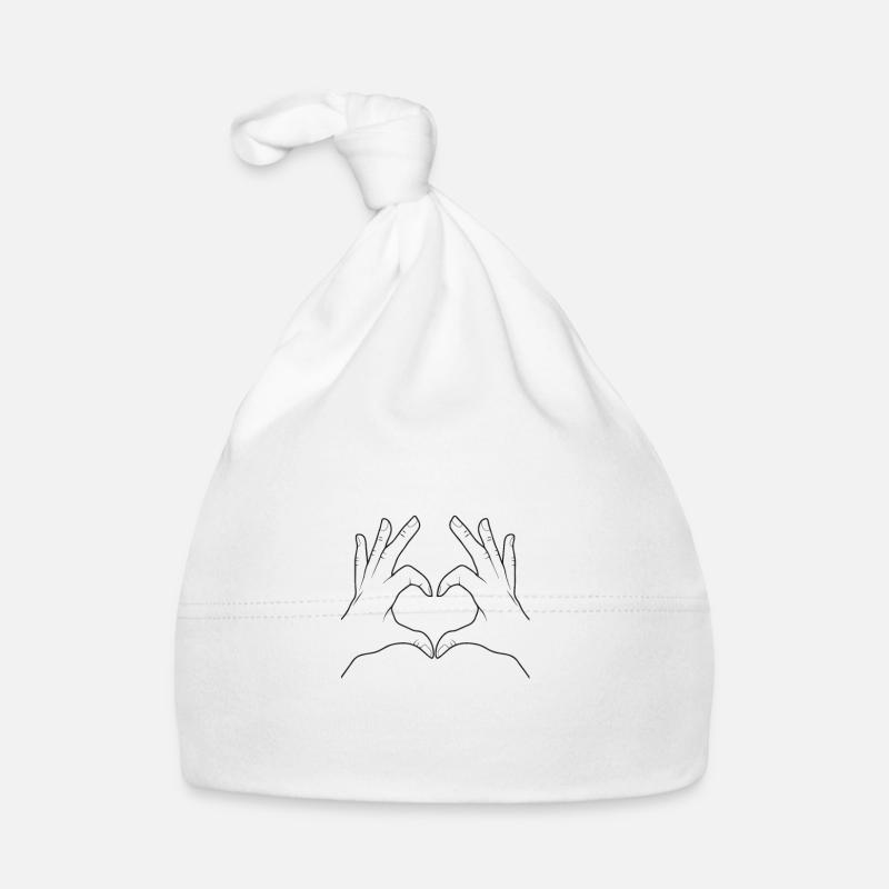 main en forme de coeur Bonnet bio Bébé
