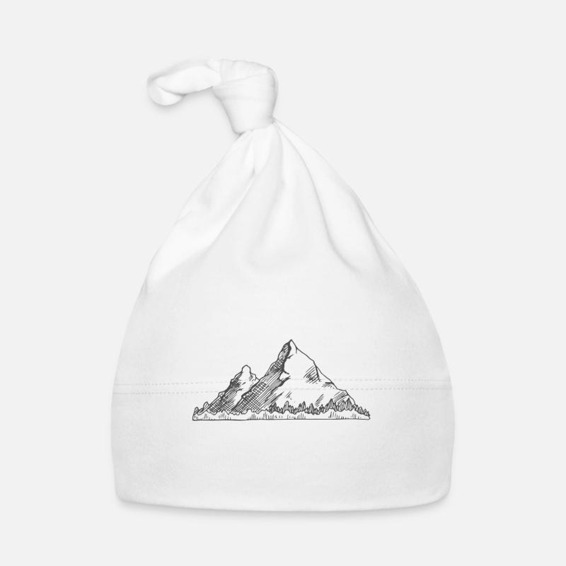 les montagnes - Bonnet bio Bébé - blanc