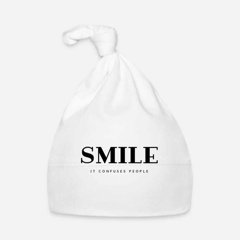 Smile Spruch / Quote Baby Bio-Mütze