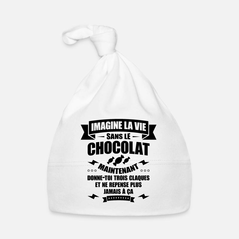 IMAGINE LA VIE SANS LE CHOCOLAT Bonnet bio Bébé