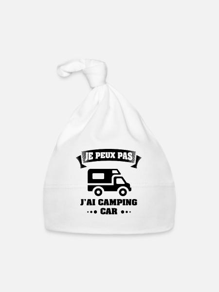 JE PEUX PAS J'AI CAMPING CAR - Bonnet bio Bébé - blanc