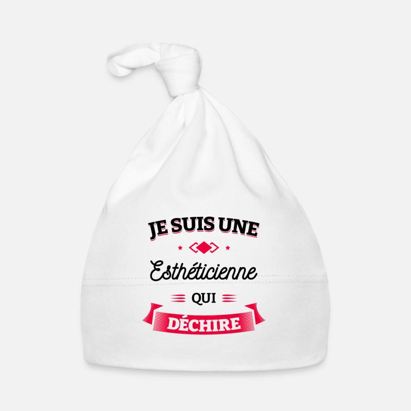 ESTHÉTICIENNE QUI DÉCHIRE - Bonnet bio Bébé - blanc