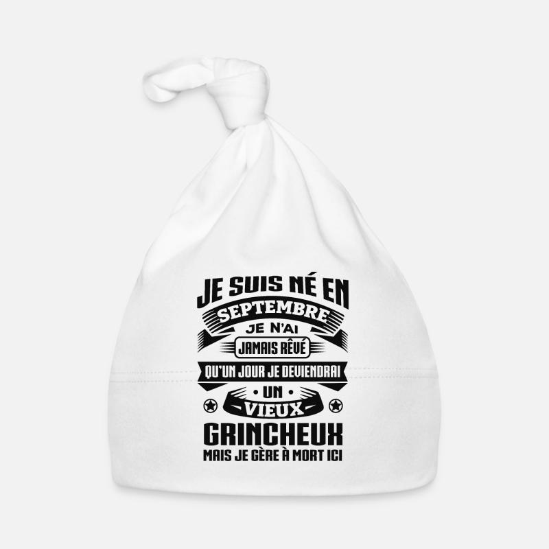 VIEUX GRINCHEUX SEPTEMBRE - Bonnet bio Bébé - blanc