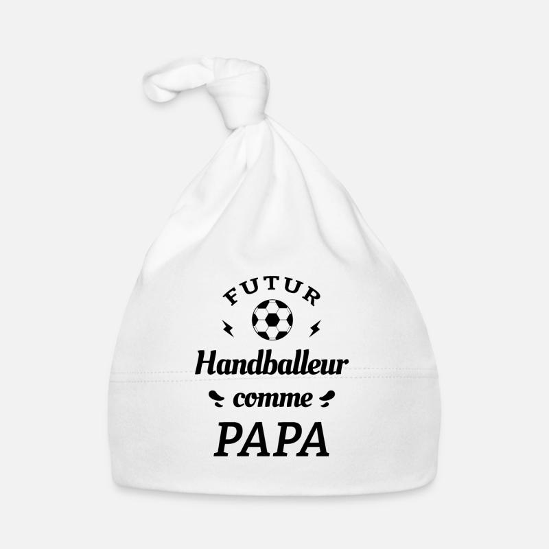 FUTUR HANDBALLEUR COMME PAPA - Bonnet bio Bébé - blanc