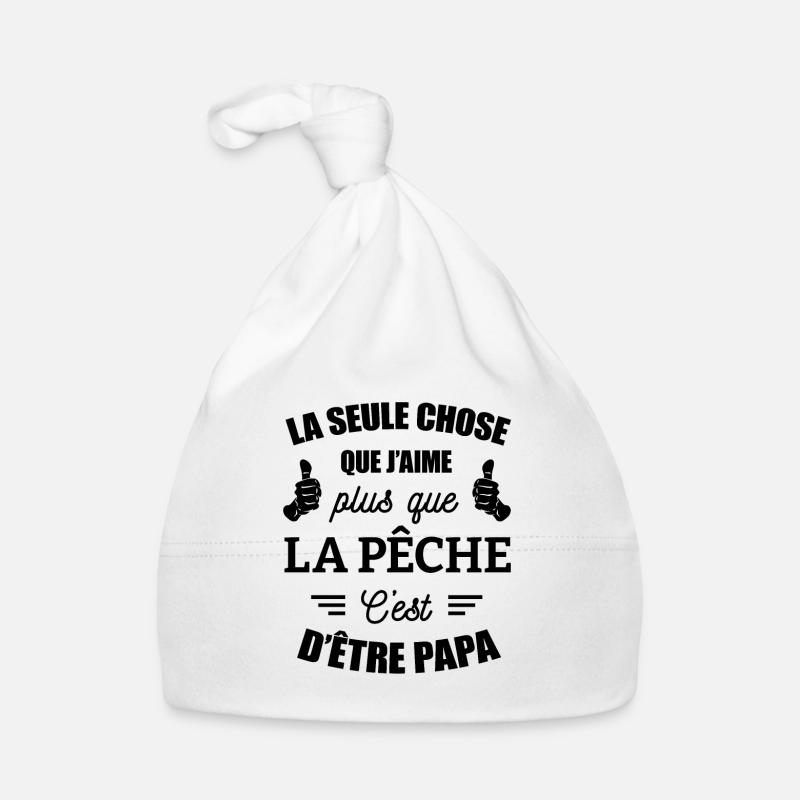 ÊTRE PÊCHEUR ET ÊTRE PAPA - Bonnet bio Bébé - blanc