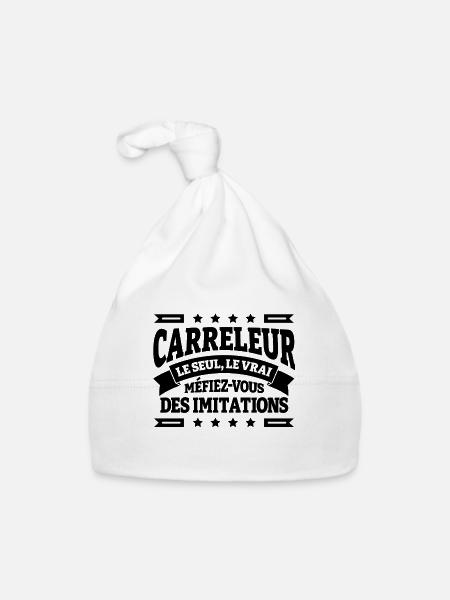 CARRELEUR LE SEUL LE VRAI - Bonnet bio Bébé - blanc - Devant